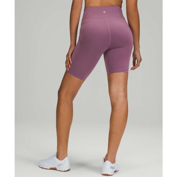 Lululemon Invigorate High Rise Short 8" Grape Mauve w/ Pockets Size 10 - Picture 2 of 5